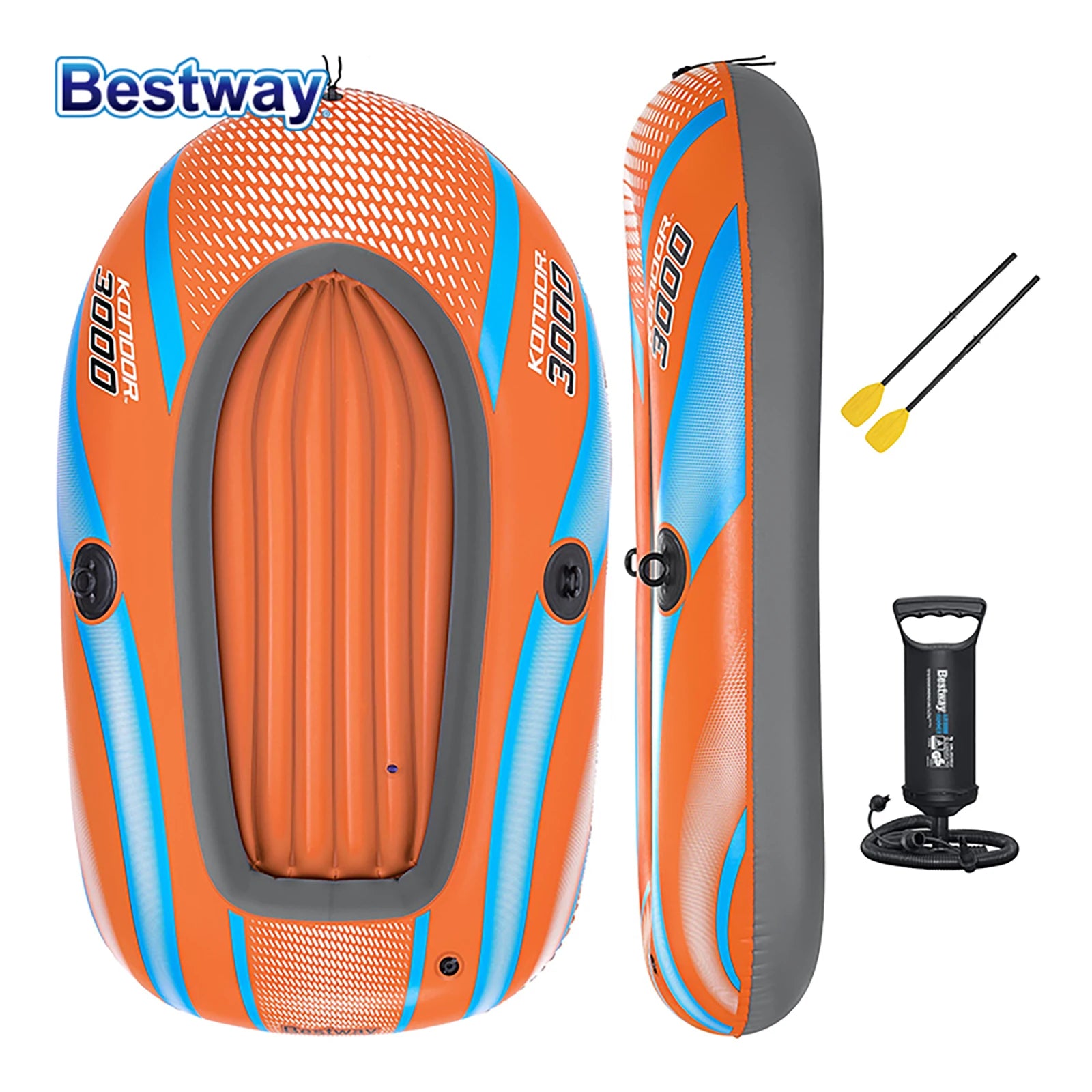 Bestway Inflatable Kayak – Heavy Duty PVC Rafting Boat for 1–3 Persons