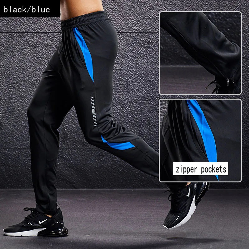 Men’s Sports Running Pants – Zipper Pocket Training Trousers