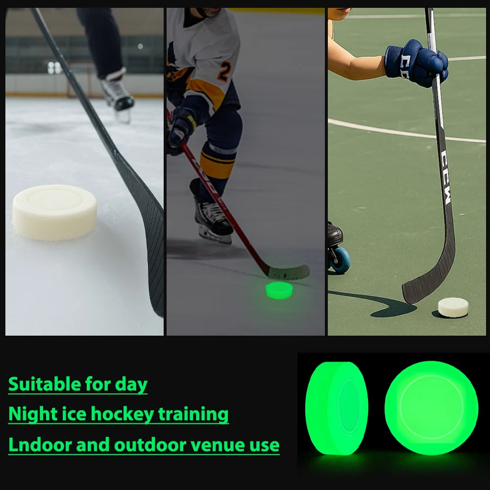 Luminous Ice Hockey Pucks – Glowing PVC Training Pucks, Durable Rubber, 5/10pcs