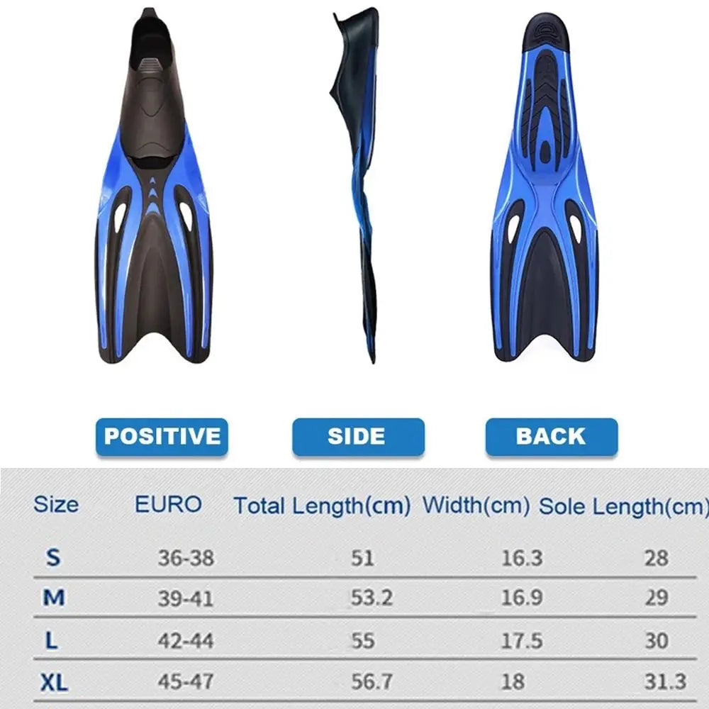 Adult Swimming & Diving Fins – Non-Slip Flexible Snorkel Flippers