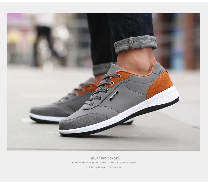 YRZL Men’s Waterproof Sneakers – Leather Walking & Sports Shoes