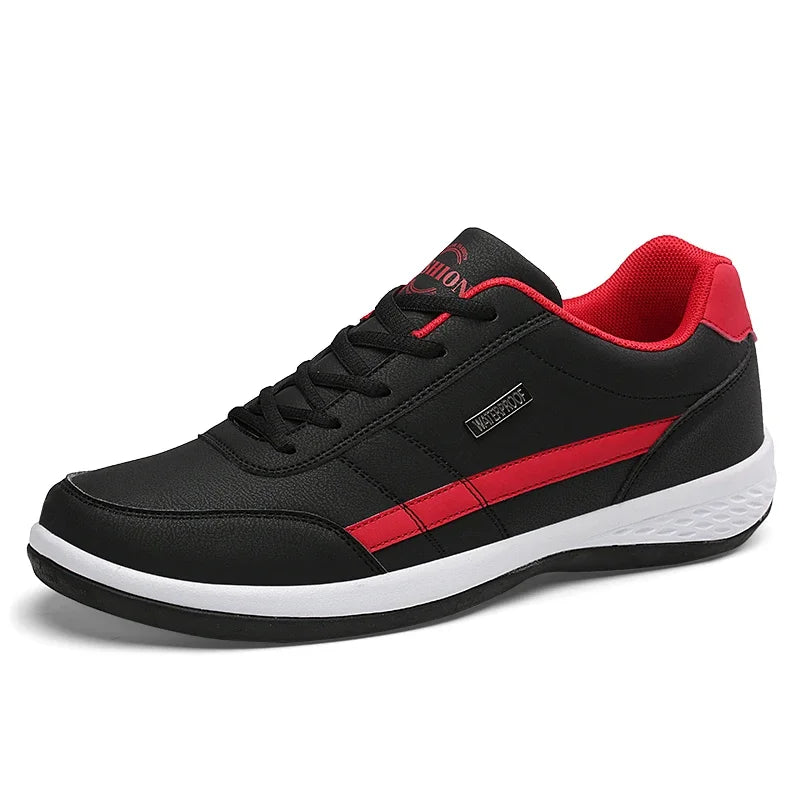MAEDEF Men’s Leather Sneakers – Waterproof Casual Lace-Up Shoes