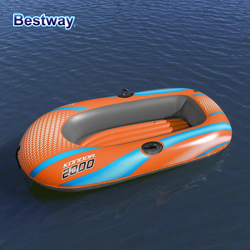 Bestway Inflatable Kayak – Heavy Duty PVC Rafting Boat for 1–3 Persons
