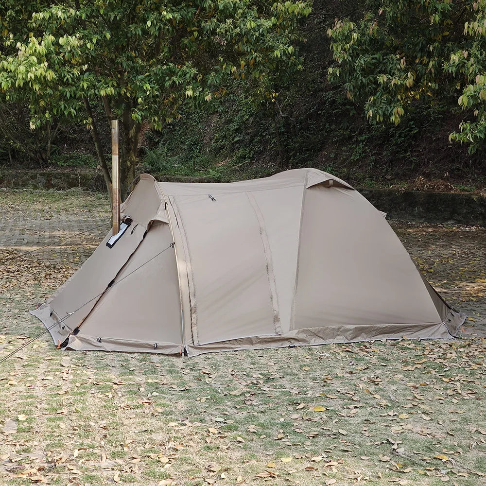 2-Person Fireproof Winter Tent – Waterproof 4-Season Dome with Stove Jack