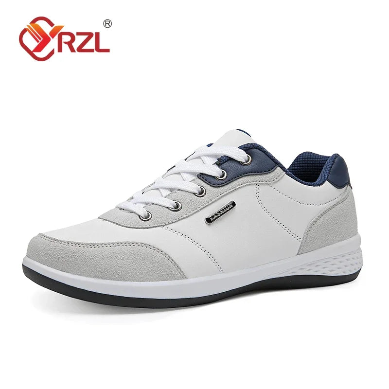 YRZL Men’s Waterproof Sneakers – Leather Walking & Sports Shoes