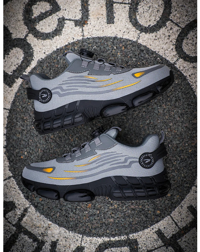 Breathable Anti-Smash Labour Shoes – Lace-Free Soft Sole Safety Footwear