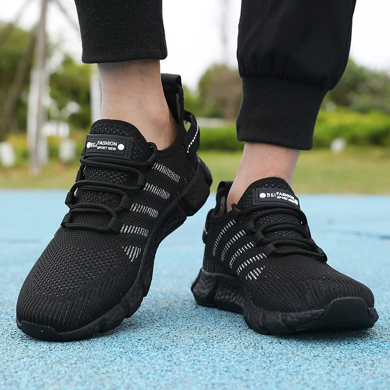Men’s Summer Running Shoes – Breathable Mesh, Soft Sole, Outdoor Sneakers