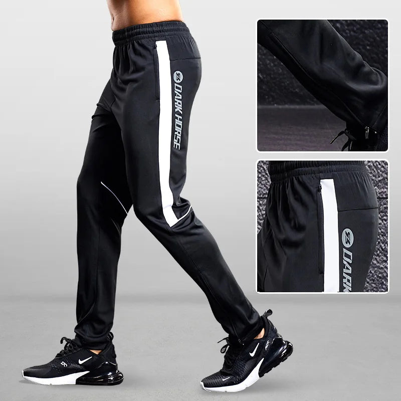 Men’s Sports Running Pants – Zipper Pocket Training Trousers
