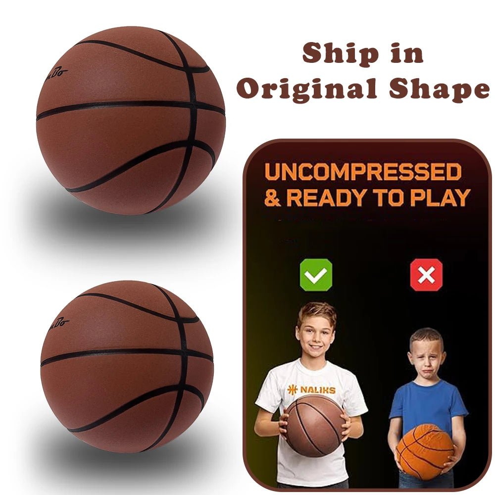 Silent Basketball – Airless Foam Indoor Training Ball, Quiet Dribbling, Size 5/6/7