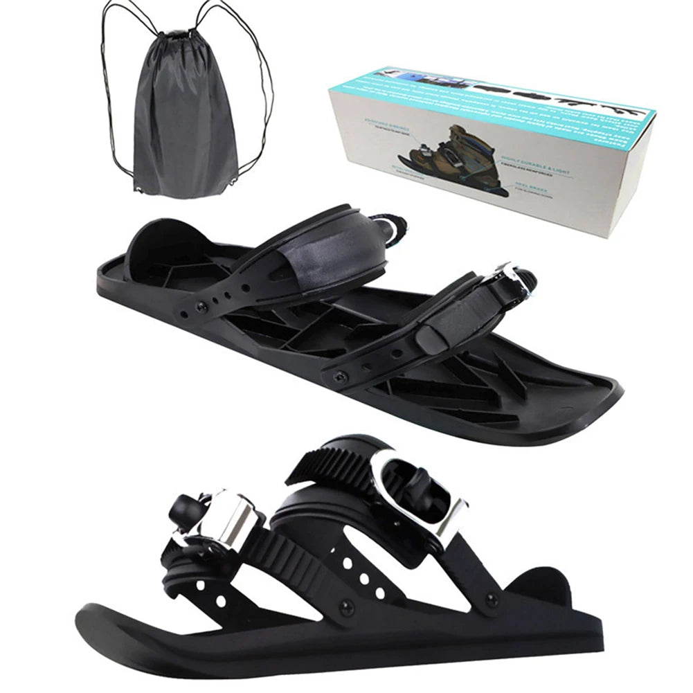 Mini Short Ski Skates – Adjustable Skiboards Boots for Winter Outdoor Sports