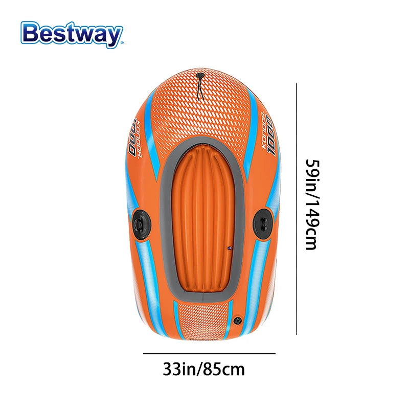 Bestway Inflatable Kayak – Heavy Duty PVC Rafting Boat for 1–3 Persons