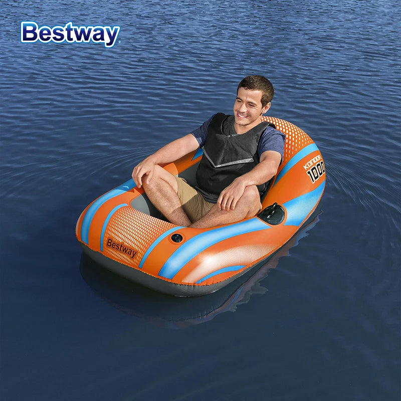 Bestway Inflatable Kayak – Heavy Duty PVC Rafting Boat for 1–3 Persons