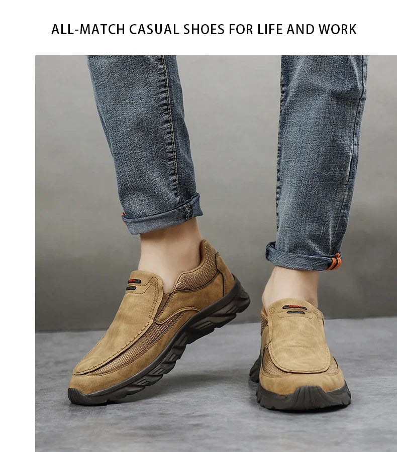 2024 Men’s Leather Casual Shoes – Breathable Loafers & Sneakers