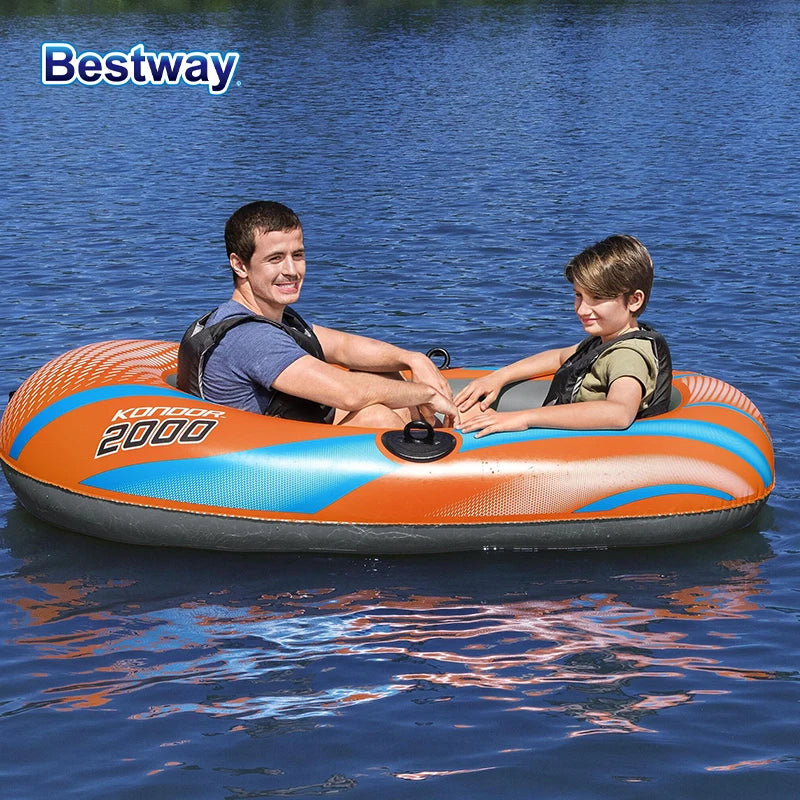 Bestway Inflatable Kayak – Heavy Duty PVC Rafting Boat for 1–3 Persons