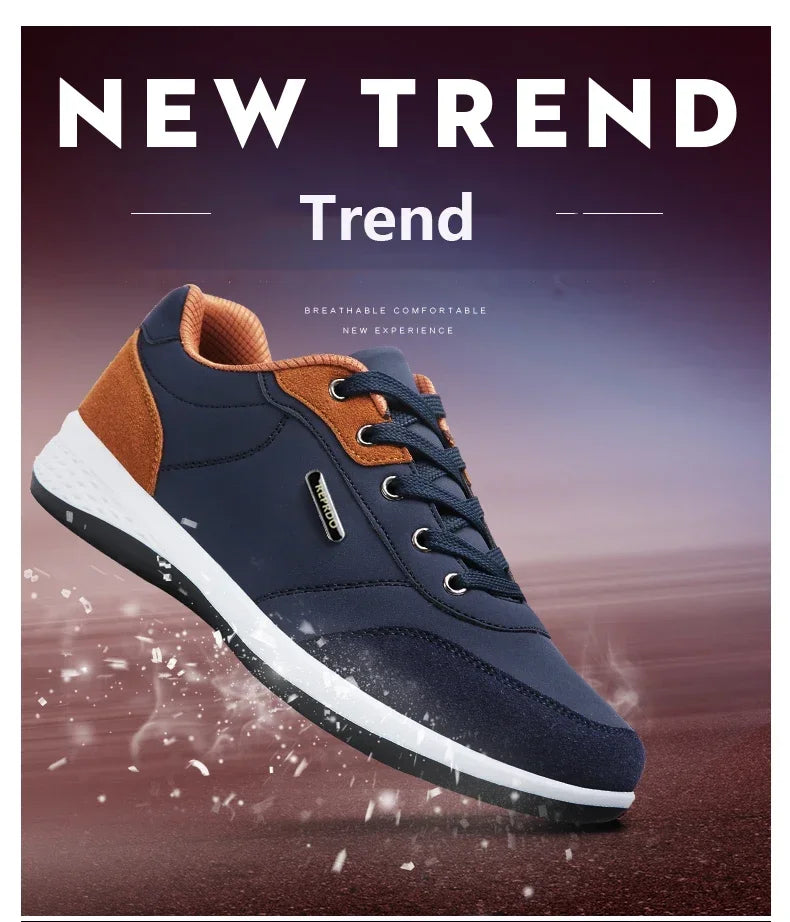 YRZL Men’s Waterproof Sneakers – Leather Walking & Sports Shoes