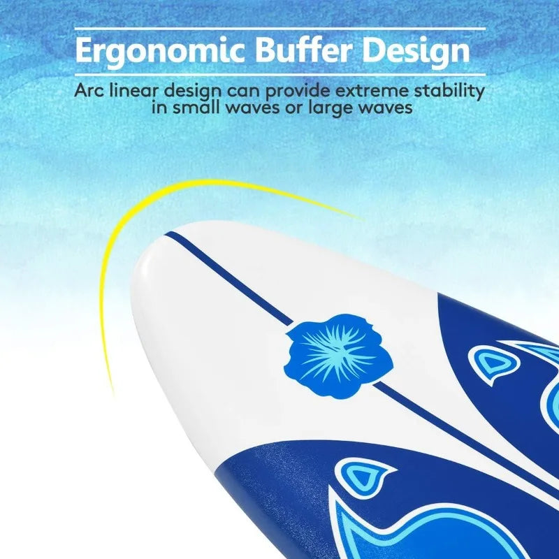 Giantex 6' Beginner Surfboard – Foam Body Board with Removable Fins