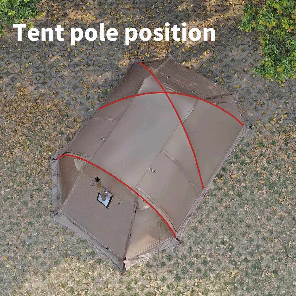 2-Person Fireproof Winter Tent – Waterproof 4-Season Dome with Stove Jack