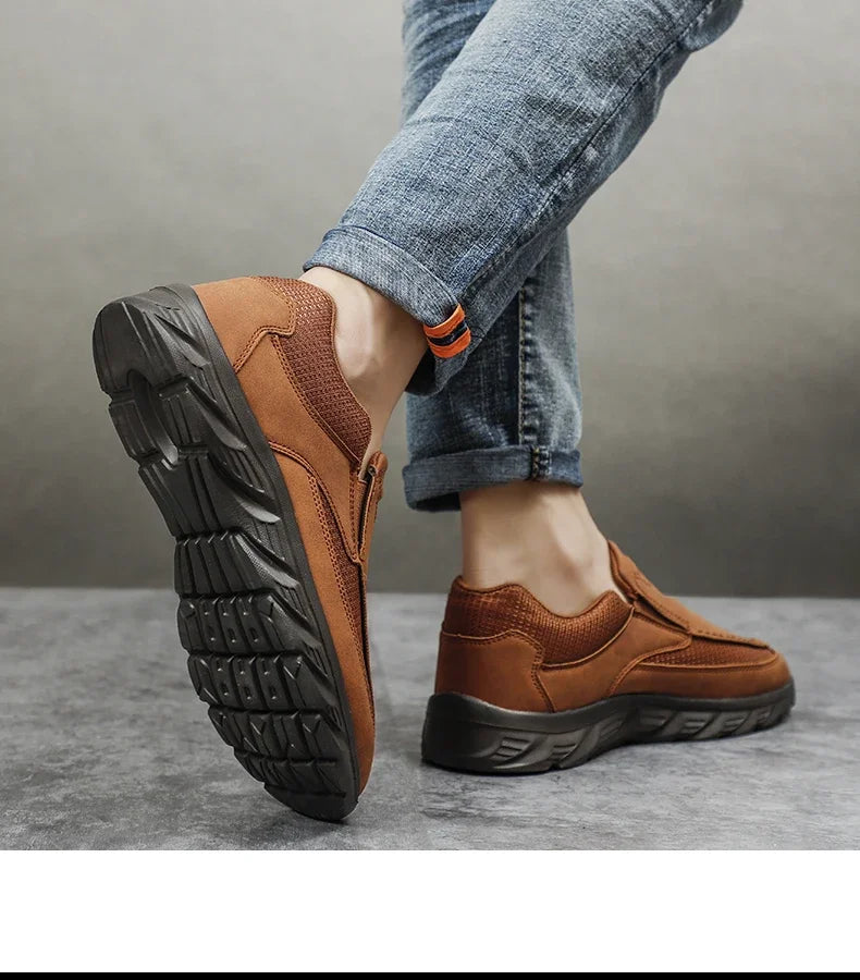 2024 Men’s Leather Casual Shoes – Breathable Loafers & Sneakers