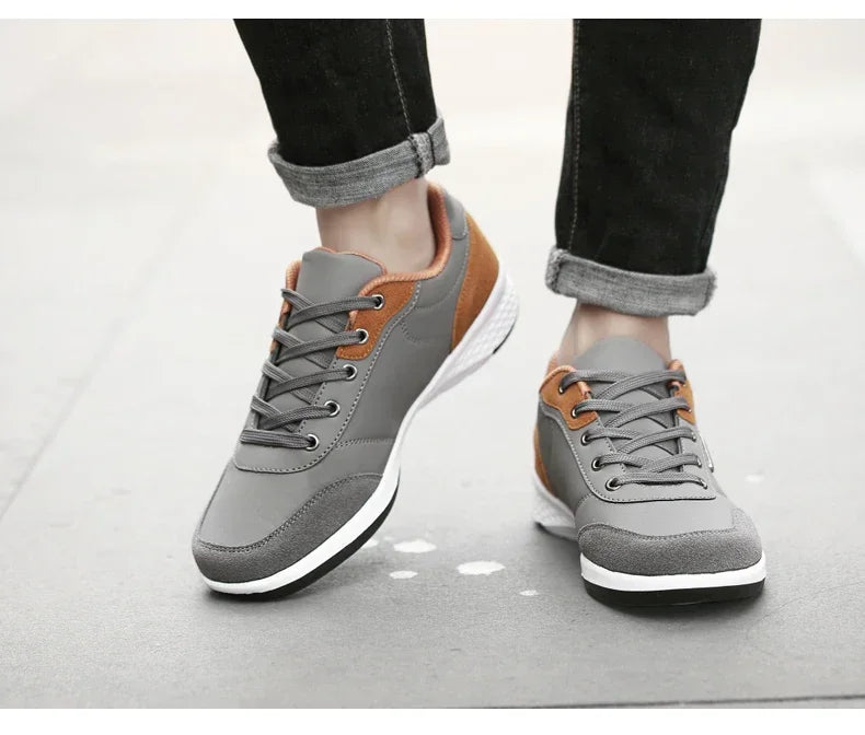 YRZL Men’s Waterproof Sneakers – Leather Walking & Sports Shoes