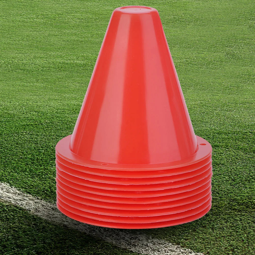 10Pcs Soccer Training Cones – Plastic Football Marker Barriers