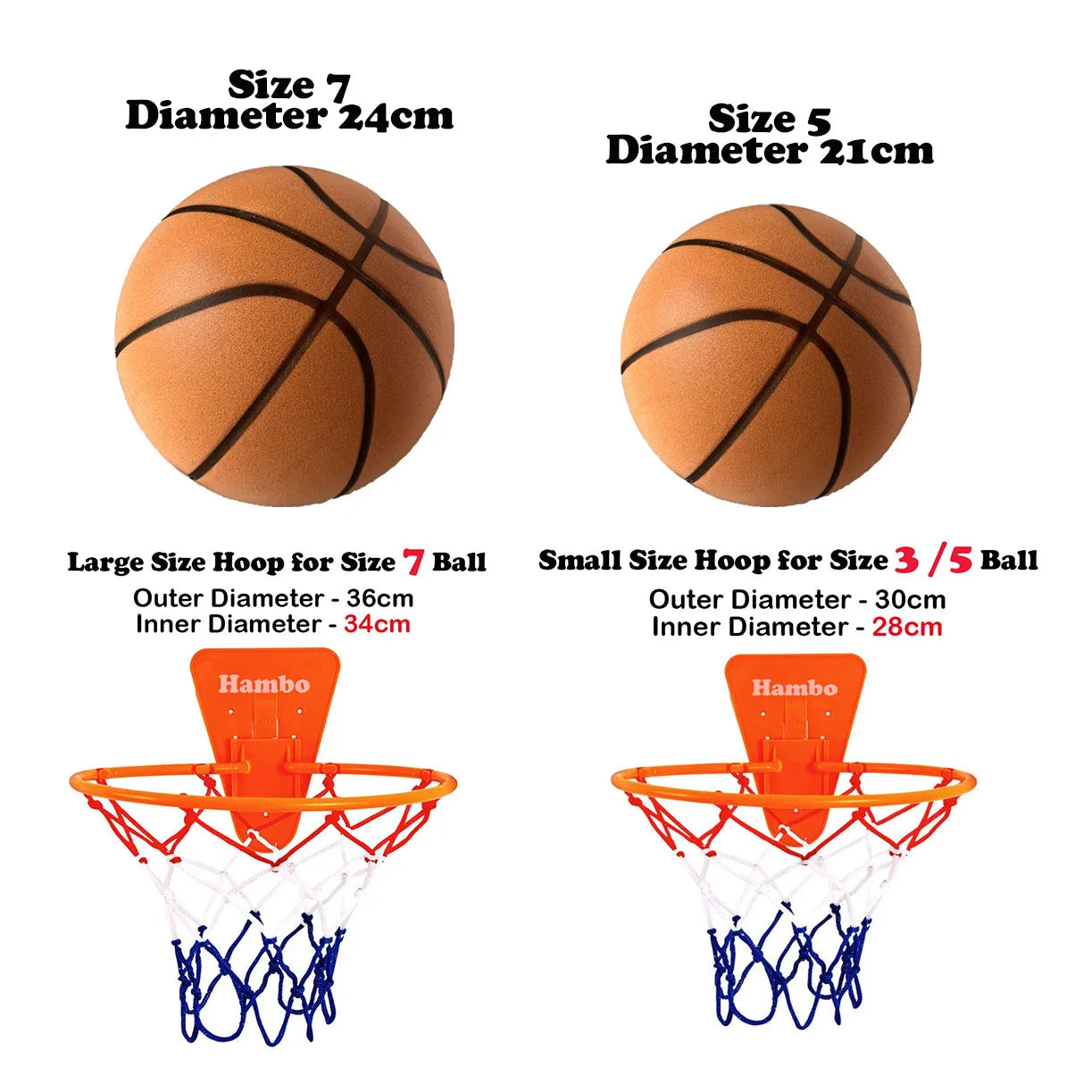 Silent Basketball – Airless Foam Indoor Training Ball, Quiet Dribbling, Size 5/6/7