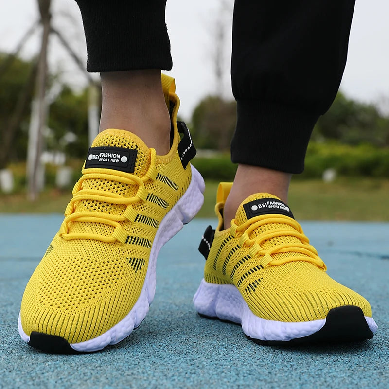 Men’s Summer Running Shoes – Breathable Mesh, Soft Sole, Outdoor Sneakers
