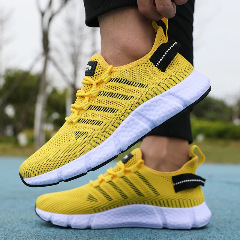 Men’s Summer Running Shoes – Breathable Mesh, Soft Sole, Outdoor Sneakers