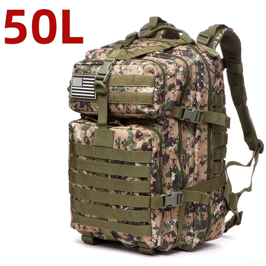 Tactical Nylon Backpack – 25L/50L Waterproof Outdoor Rucksack