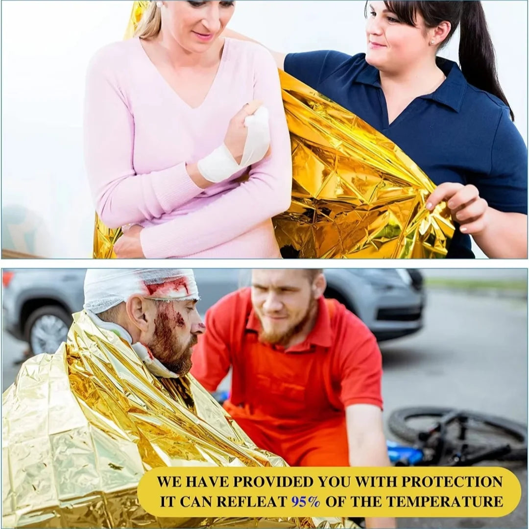 Emergency Survival Blanket – Waterproof & Windproof Thermal Foil Blanket