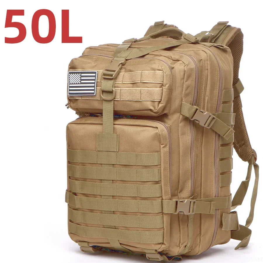Tactical Nylon Backpack – 25L/50L Waterproof Outdoor Rucksack